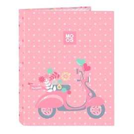 Safta Moos Passion Folder with 4 Rings, Ideal for Children of Different Ages Comfortable and Versatile, Quality and Resilience, 26.5 x 33 cm, Colourful, M, Casual, Colourful, casual