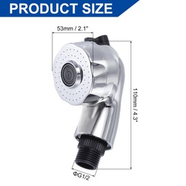 sourcing map 1 Pcs Shampoo Bowl Sprayer Head, Sink Faucet Sprayer Side Control Button Salon Sink Sprayer Replacement Part with 2 Buttons for Spa Barber Shop Hair Washing Bath, Silver