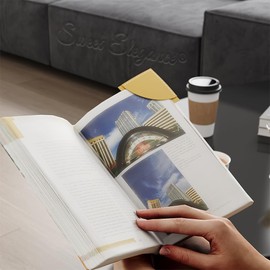 Sweet Elegance® 7 Pcs Leather Corner Bookmark, Square Page Book Marks Cute Corner Page Bookmarks Accessories for Reading Lovers Teacher Gift for Women Book Lovers Meaningful Gift (7)