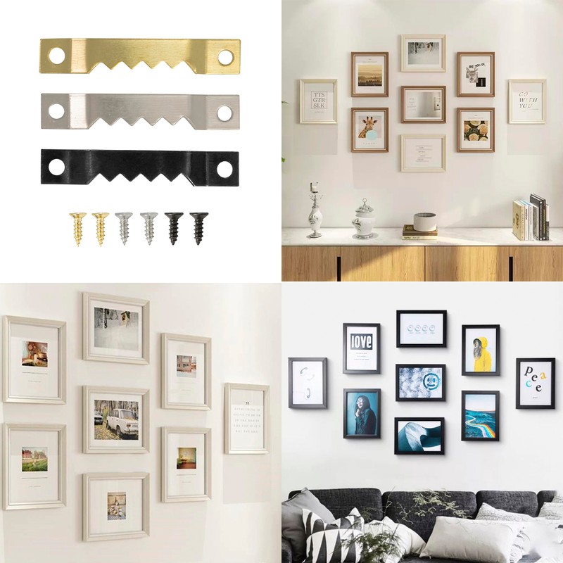Small Sawtooth Picture Hangers with Screws - 50 Pack, Picture