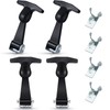 Mudder 4 Pieces Elastic Stainless Steel Rubber Hood Catch Flexible