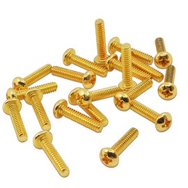 Musiclily Basic 3.5x18mm Metal Millimeter Thread Telecaster Bridge Pickup Screw Screws, Gold(Set of 20)