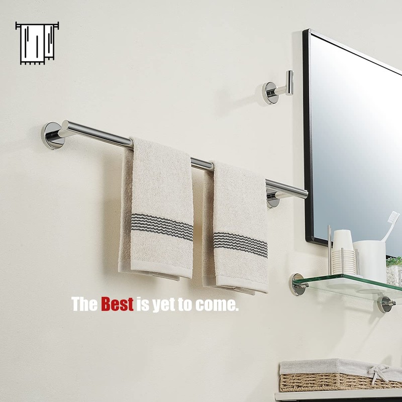 JQK Bathroom Hardware Set Polished Steel, 5-Piece Bath Accessories Set