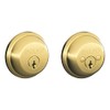 SCHLAGE B62N505 Deadbolt, Keyed 2 Sides, Bright Brass
