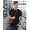 FANDARE Men's Shoulder Bag, Waterproof, Stylish, Genuine Leather, Crossbody Bag,