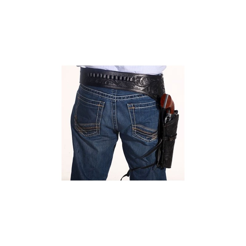 38/357 Caliber Black Leather Gun Holster Size 34