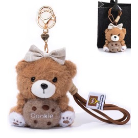 YILANFULL Plush Bear keychain Bag Charm,Cute Bow Bear Charms for Purse Handbags Bag Accessories Car Charms Brown Teddy Bears Key Chain