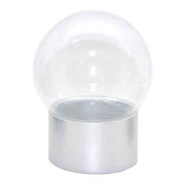 Snowglobe for You 40071 DIY Snow Globe Do It Yourself with Glass Ball and Polyresin Base Silver - 100 mm Diameter - Individually Shaking Ball Glitter Ball