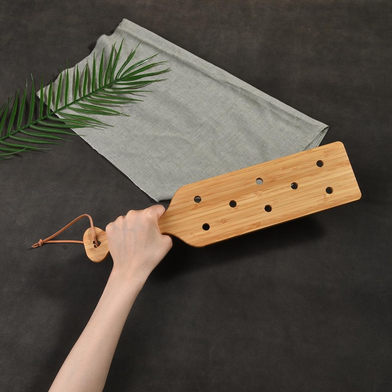 HILAZA 17 Inch Large Bamboo Wood Paddle Wooden Paddle with