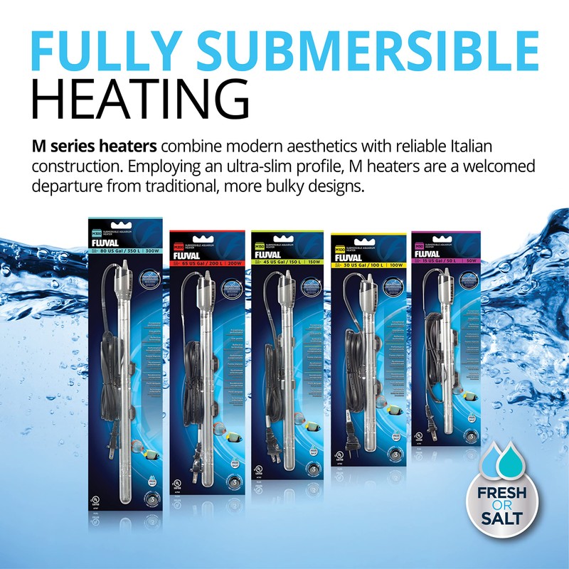 Fluval M 150-Watt Submersible Aquarium Heater – Reliable, Compact Heating