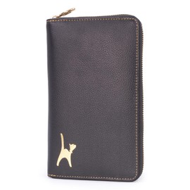 Catwalk Collection Handbags - Women's Leather Jewellery Case - Small Travel Jewelry Organiser Zipped Pouch - Gift Boxed - PIPPA - Black