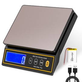 Bonvoisin Baking Scale with Percentage Weighing Function 66lb/ 30kg Large Digital Kitchen Scale for Candle, Soap and Sourdough Bread Making Rechargeable Food Cooking Scale