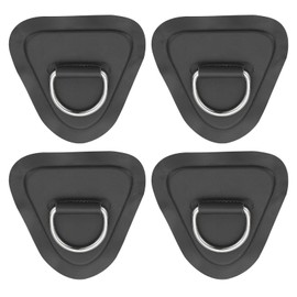 PATIKIL 3.5" Paddle Board D Rings, 4 Pcs Stainless Steel D-Ring PVC Patch Pad No Glue Include for Raft Kayak Inflatable Boat Surfboard, Black