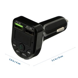 Gadpiparty Wireless Audio Receiver Car Adapter Dual USB Player Handsfree Streaming Backlight Compatible with Smartphones Supports Hands Calling