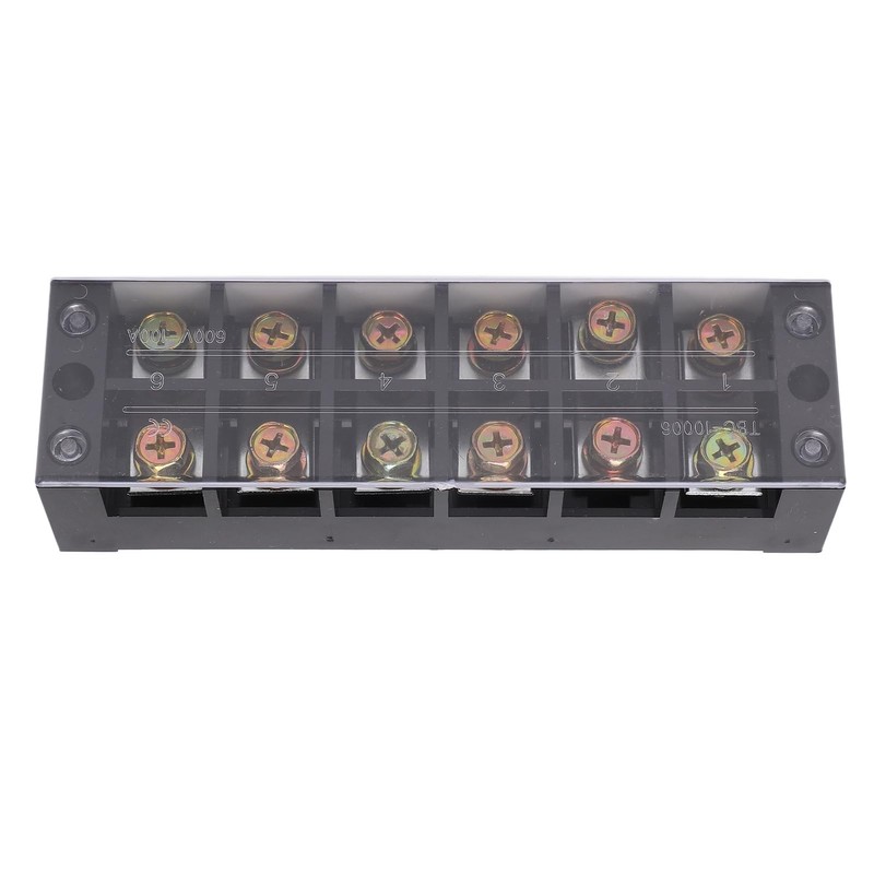 Electrical Terminal Strip Block Thickened 100A 600V Dual Row 6