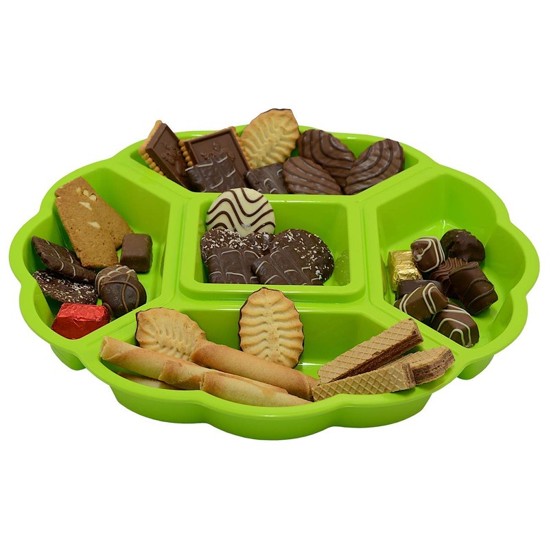 Engelland Serving Platter Snack Bowl, Plastic, Appetizer Divider, 5 Compartments,