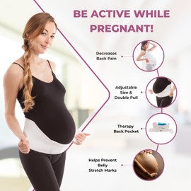 Gabrialla Made in USA Pregnancy Belly Band, Soft & Breathable Maternity Belly Band – Pregnancy Belt for Back, Pelvic & Waist