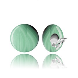 Retro Large Round Clip on Earrings Non Pierced Ears for Women (Style N 17 - Light Green)
