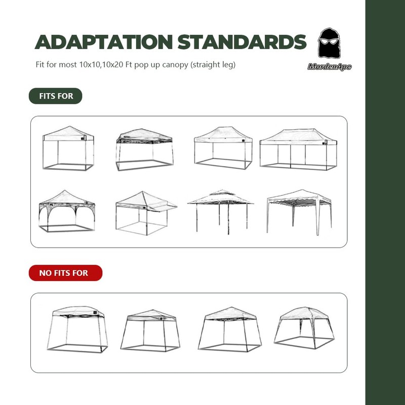 MordenApe Mesh Sidewall for 10x10 Pop Up Canopy - Straight