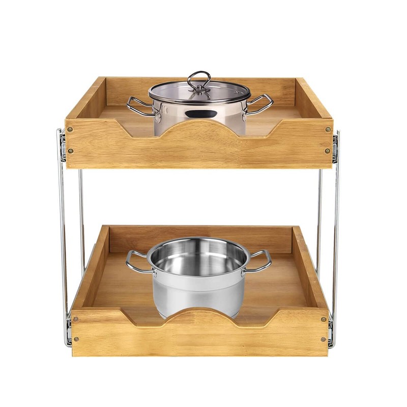 DINDON 2 Tier Pull Out Cabinet Organizer (14" W x