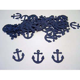 100 Navy Blue Anchor Confetti Nautical Baby Shower 1 Inch Anchor Die Cut Anchor Cut out Embellishment Table Scatter Nautical Wedding