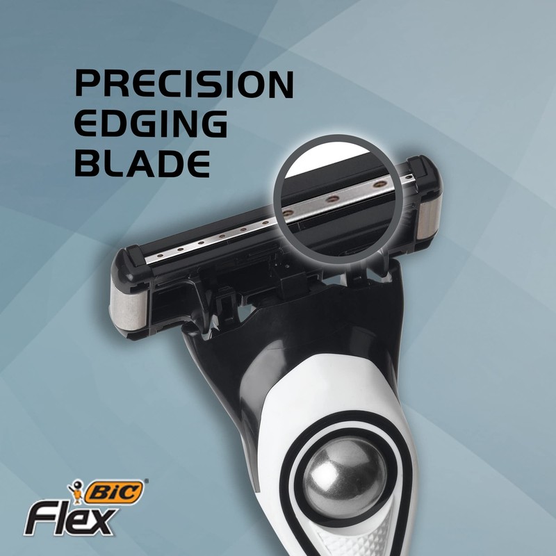 BIC Hybrid Flex 5 Titanium Men's 5 Blade Disposable Razors,