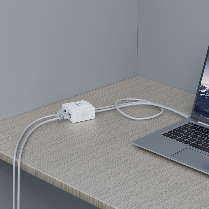 FGB 2x Cat6A Surface-Mounted Network Socket, 2 Port RJ45 Socket,