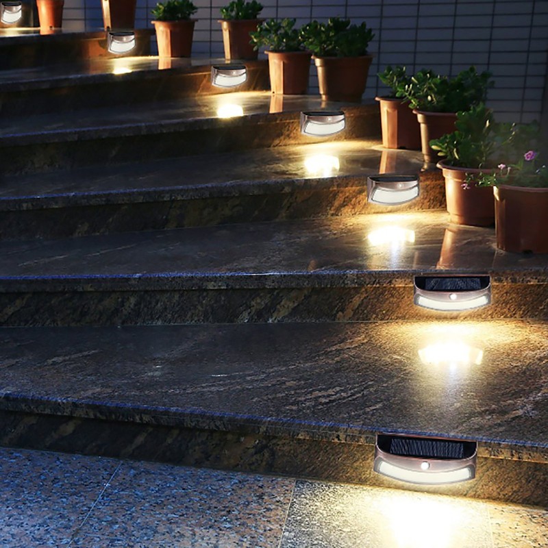 Solar Powered Step Lights (2-Pack) - Elegant Curved Modern Design