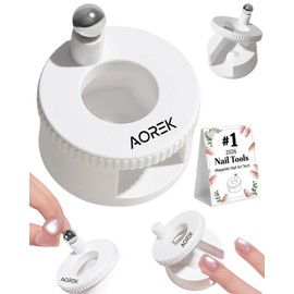 Rotating Cat Eye Magnet for Nail Polish, 8 in 1 Strong Cateye Magnetic Nail Art Tool, Beginner Friendly Uniform Round Magnetic Force Ball U Shaped Cat's Eye Set for Easily DIY Glossy Effect (White)