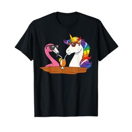 Cartoon Unicorns Enjoying Summer Party Vibes T-Shirt