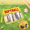 DUGYGA 2 Pcs Softball Chenille Letter Bags, Clear Toiletry Zipper