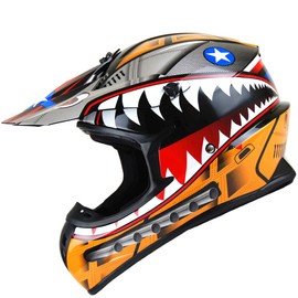 1Storm Adult Motocross Helmet BMX MX ATV Dirt Bike Downhill Mountain Bike Helmet Racing Style HKY_SC09S; Shark Orange