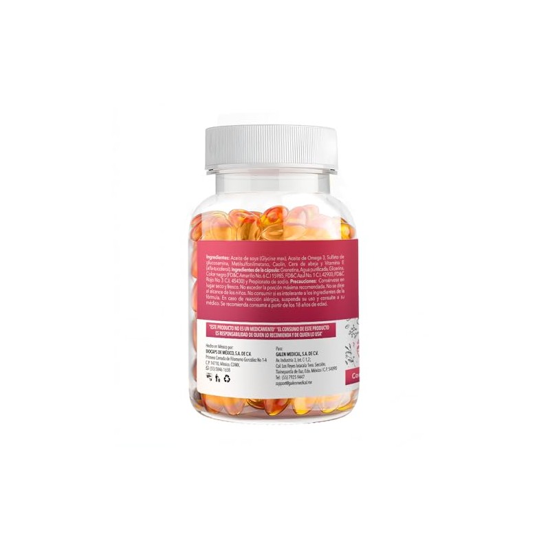 Glucosamina con Omega 3, 40 Cápsulas por Frasco, cápsula 1.2g