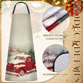 ZhowHoHo 6 Pcs Christmas Kitchen Aprons Vintage Xmas Aprons Christmas Gift Vintage Aprons Adjustable Aprons for Women Men Christmas Decorations Costume for Christmas Cooking BBQ Party Supplies