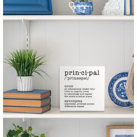 Absnfatu Principal Definition Sign - Principal Gifts, Principals Office Desk Decor Sign, Gifts for School Principal, Principal Appreciation Gifts, 5x5