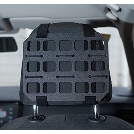 TACNEX Car Headrest Organizer MOLLE Panel for Vehicle Seat Back EDC Pouch Tool Holster Bag Gadget Holder Backpack Insert Panel Tactical Gear Rack Truck Equipment Plate Pickup Modular Storage Shelf