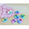 10 pc Pinback Buttons, Mixed Color Guillotine 1" Round (new