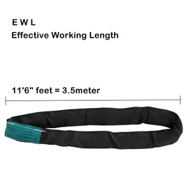 Runner Deer Black Spanset Aerial Lyra Hoop Rigging Aerial Silks Hanging,Polyester Round Slings Strap,5,300 lb. Vertical Capacity, Multiple Span Set Sizes (3.5M/ 11'6"FT)