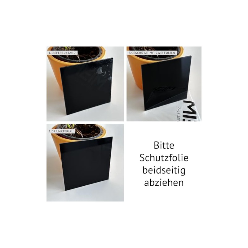 Acrylic Glass PMMA GS Black Glossy Laser Cut Made to