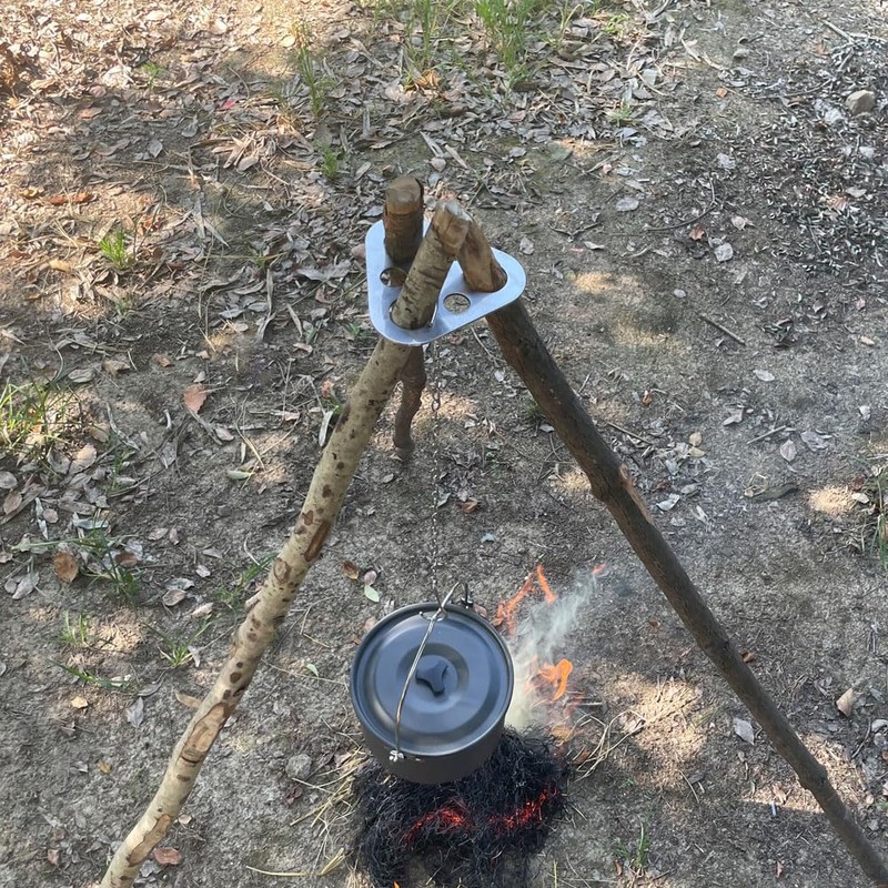Camping Tripod Board，Turn Branches into Campfire Tripod ，Stainless Steel Campfire