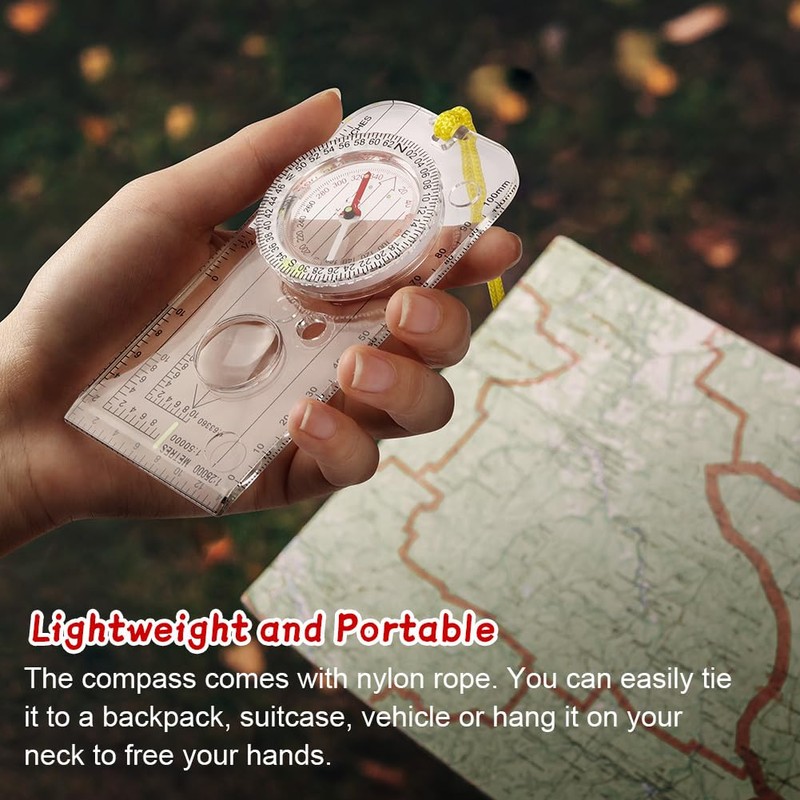 Flintronic Navigation Compass, Hiking Compass with Luminous Function, Waterproof Pocket