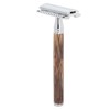 Double Edge Safety Razor Men Travel Portable Zinc Alloy Bamboo