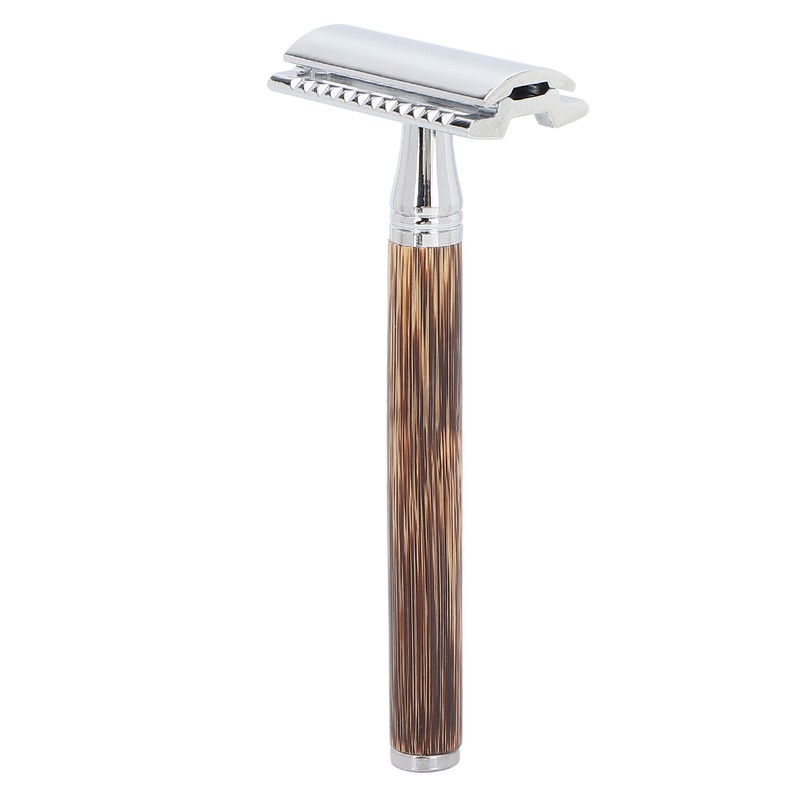 Double Edge Safety Razor Men Travel Portable Zinc Alloy Bamboo