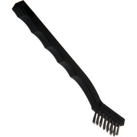 SPARTA Flo-Pac Grout Brush, Utility Brush with Crimped Stainless Steel Bristles for Cleaning, Detail Work, and Janitorial Use, 7 Inches, Black, (Pack of 12)