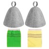 Pack of 2 Grey Sauna Hat, 2 Pieces Sauna Bath
