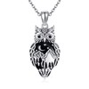 VENACOLY Owl Necklace 925 Sterling Silver Owl Pendant Owl Jewellery