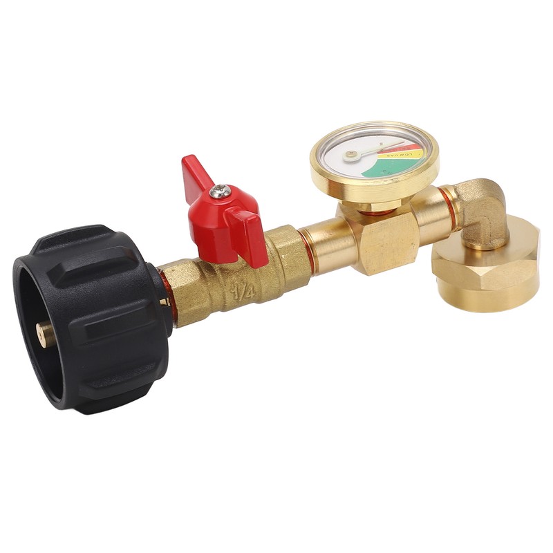 Propane Refill Adapter with Pressure Gauge and On Off Control