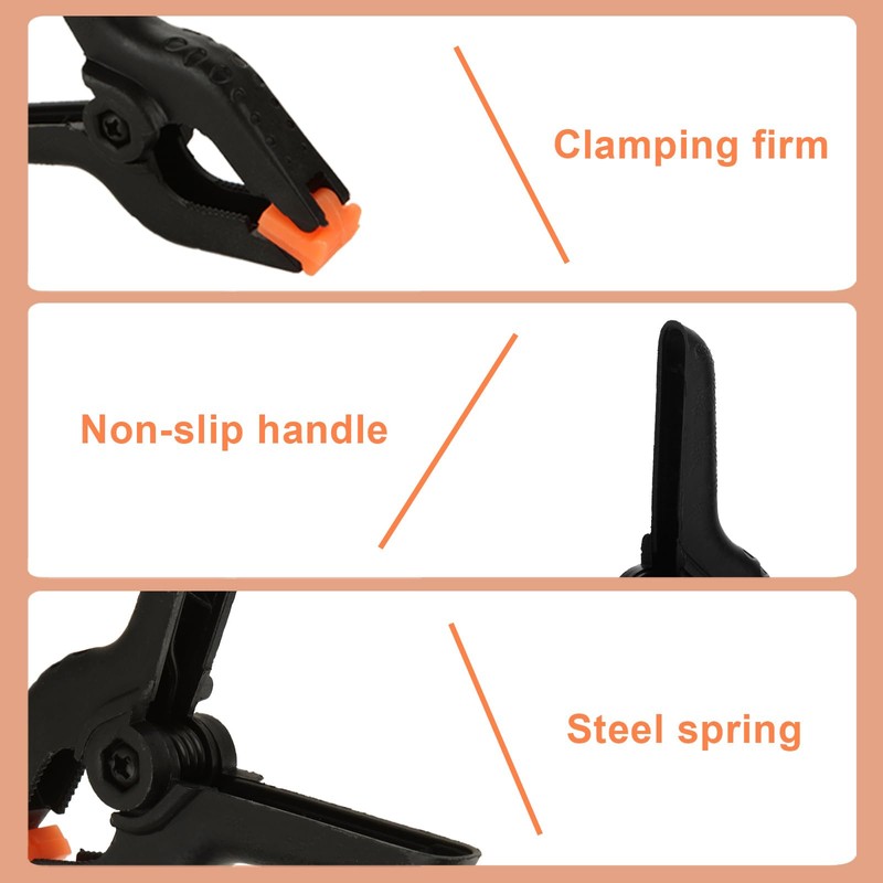 CYEER 60 Pcs Nylon Spring Clamps, 2 Size Heavy Duty