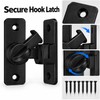 4-Piece Door Latch Set with Screws – 90-Degree Sliding Hook