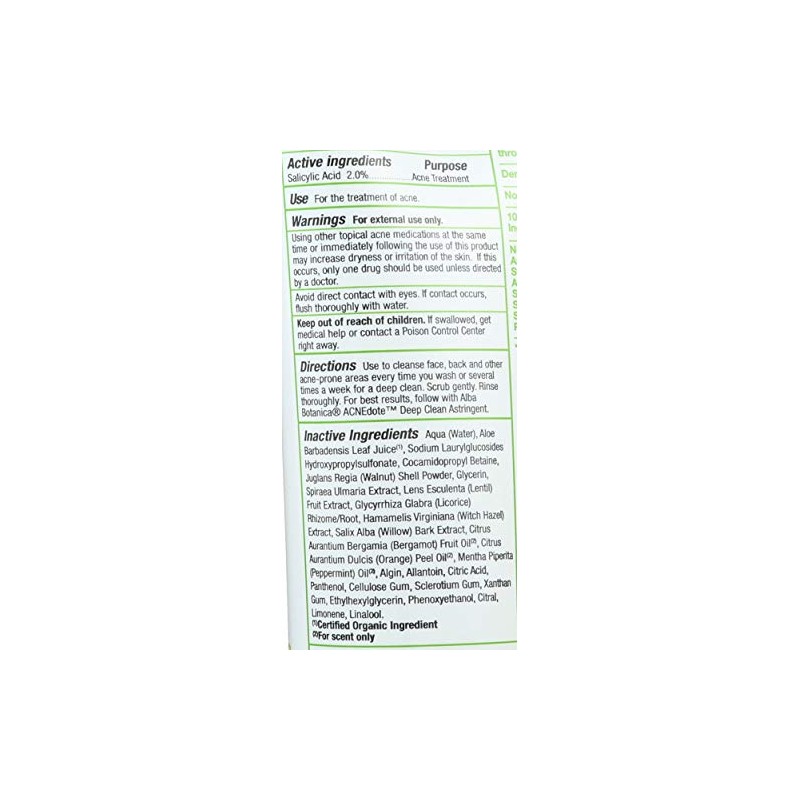 Alba Botanica Acnedote Maximum Strength Face And Body Scrub, 8